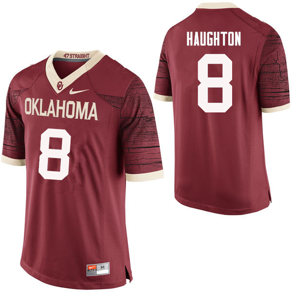 Men Oklahoma Sooners #8 Kahlil Haughton College Football Jerseys Limited-Crimson